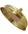 Victorian Rain Shower Head in Brushed Brass, 8 Inch Diameter, 3 Inch Height, side view showing water channels.