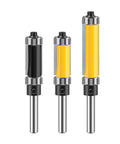 Top Tier 1 Inch Double Bearing Trimming Router Bit For Laminate And Woodworking Uses, High Strength Carbon Steel Cutter with three designs.