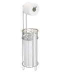Freestanding Toilet Paper Holder No Drill Install Holds 3 Spare Rolls Matte Silver Bathroom Dispenser For Quick Access And Clean Look Easy