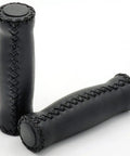 Grippy Vinyl Leather Bike Grips Black 127mm For 7/8 Inch Handlebars On Beach Cruiser Bikes Two Grips Per Set Ideal For Single Speed