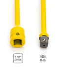 Half Inch Drive Torque Extension For Impact Wrench 8 Inch Extension With 65 Ft Lb Flex To Absorb Torque And Prevent Overtightening Built Tough Powder Coated Steel In Bright Yellow