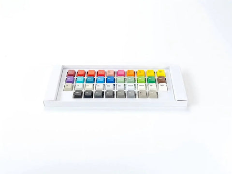 German Made GMK Stock Color Keycaps For Color Matching Reference Vibe Upgrade Mechanical Keyboard Setup With Double Shot Abs Or Pbt Compatible With MX Switches Ideal For Custom Builds And Enthusiast Mods Looking Totally Fresh, color sample keycaps in white tray