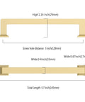 Diagram of Six Pack Five Inch Gold Kitchen Cabinet Handles Set For Cabinets And Drawers Dressers Cupboards Wardrobes Premium 128mm Cabinet Pulls