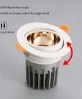 MXJCKSOQ 3.5 inch Recessed Lighting Kit Fixture 7W,10W,15W,20W 4000KLED Downlights adjustable angle design with white and silver trim.
