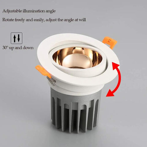 MXJCKSOQ 3.5 inch Recessed Lighting Kit Fixture 7W,10W,15W,20W 4000KLED Downlights adjustable angle design with white and silver trim.