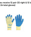 Heavy Duty Latex Palm Coated Safety Gloves With Kevlar Liner For Cut Resistance A3, 10 Gauge, Large Size, 12 Pair Pack for work