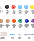 Color-coded atoms from the Chemistry Molecular Model Kit 200 Pcs 83 Atoms 116 Links Ball and Stick Set for Students