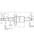 Top Rated RM1605 SFU Ballscrew Kit With C7 Ground Ends Machined Lengths From 250 To 1550mm Plus Nut Housing And Coupler For Router Machine Build technical drawing of 1605 ball screw ends