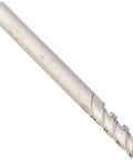 Carbide Alu Power End Mill for Aluminum Machining, Three Flute, Forty Five Degree Helix, Regular Length, Square End, Uncoated Finish, One And One Half Inch Length, One Eighth Inch Shank, Beast High Velocity Milling For Smooth Cuts