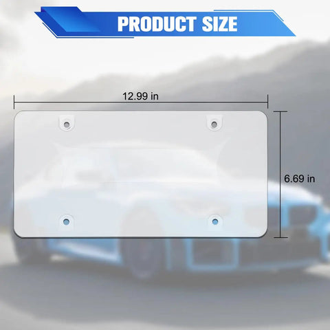 Crystal Clear Car License Plate Cover Kit Set Of Two With Screws And Caps Tough As Nails Flat Shield Universal size diagram