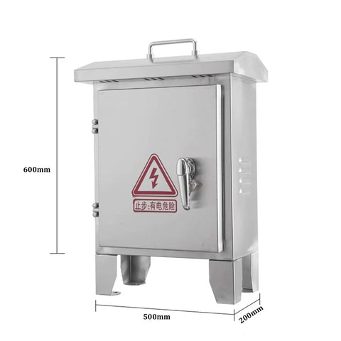 Weatherproof Stainless Steel Electrical Junction Box With Lock And Mounting Plate For Outdoor Use, Heavy Duty Enclosure To Protect Electrical Equipment From Rain, Dust, Snow And UV Rays, 600mm x 500mm x 200mm