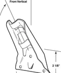 Heavy Duty Zinc Plated Steel Flagpole Bracket For Outdoor Use 3/4 Inch Pole angled 30 degree projection diagram