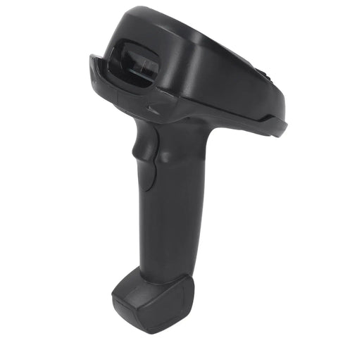 Wireless Handheld Barcode Scanner 2.4GHz 1D Barcode Reader with Charging Base and 2.2 Inch LCD Screen side view
