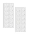 24 Pack Clear Self Adhesive Rubber Feet For Glass Tables And Drawers Rock Solid Anti Slip Bumpers displayed on sheets.