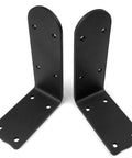 Built Like A Tank Heavy Duty L Shaped Shelf Brackets 2 Pack 9.8 Inch Wall Mount Support Frames showing black steel design.