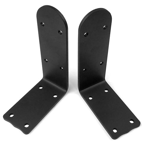 Built Like A Tank Heavy Duty L Shaped Shelf Brackets 2 Pack 9.8 Inch Wall Mount Support Frames showing black steel design.