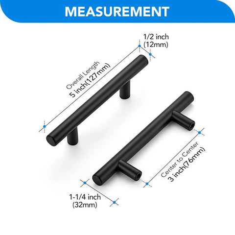 Dimensions of Stainless Steel Cabinet Handles With Three Inch Hole Spacing Drawer Pulls For Cabinets Dresser And Bathroom Rust Resistant Durable Set Of 30 High Quality Kitchen And Furniture Hardware