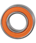 Front view of SHUATI S687C-2OS ball bearing, 7x14x5mm, stainless steel with orange seal
