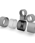 uxcell B68 needle roller bearings, full-complement drawn cup, open, 3/8 in ID x 9/16 in OD x 1/2 in wide, 2 pcs