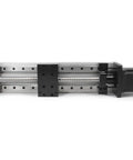 Dual Linear Rail Guide Ballscrew SFU1605 Kit with Square Rails and NEMA23 Stepper Motor, 200mm stroke, front view