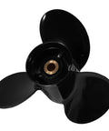 Aluminum Boat Outboard Propeller 15 X 17 Right Hand Rotation 3 Blade 15 Spline Fits Evinrude Johnson OMC Stern Drive 135 to 300HP Reference 765187 Durable Marine Prop, black aluminum 3 blade top view