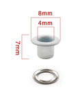 100 Piece Round Metal Eyelets Kit For Leather Crafting, Scrapbooking, Jewelry Making, Canvas Bags And Sewing, Iron Grommets Fasteners, White Finish, Durable, Easy Install, All In One Grommet Set For DIY Projects; 8mm x 4mm x 7mm