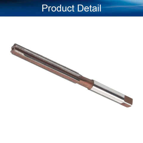 Auniwaig chucking reamer, side view; straight-fluted tool with copper-brown body and silver round shank