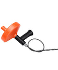Heavy Duty Toilet Snake Auger For Sweeping Away Tough Pipe Clogs And Sink Gunk Featuring A Rugged Non Slip Grip Handle side view.