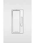Straight Shooter Decorator Rocker Dimmer Switch With Built In Locator Light For Led Cfl Halogen And Incandescent Bulbs showing white screwless faceplate.