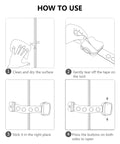 Illustrated guide for Five Pack Plastic Safety Cabinet Locks And Drawer Latches Set showing installation steps for home safety.