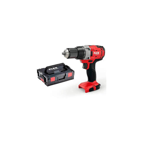 Badass High Torque Cordless Drill Driver 18 Volt Featuring Slick Shifting Gears Rock Solid Chuck Dual Speed Switch And Ergonomic Handle Body Only For Daily Grind next to storage case.