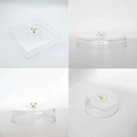Four views of transparent glass lid with gold knob, suitable for Two Pack Premium Crystal Glass Cabinet Handles Slick Luxury Modern Pulls.