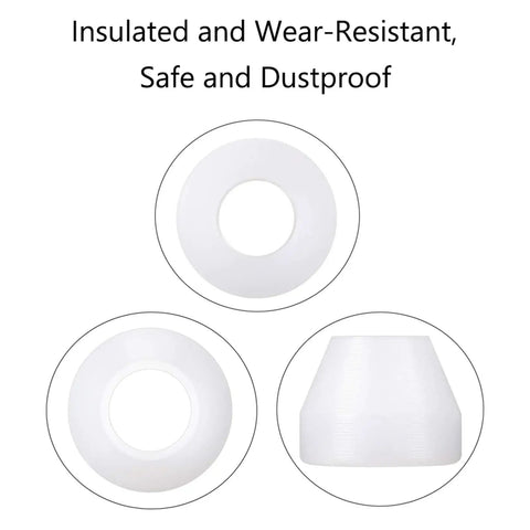 SEIWEI 20 Pack Insulating Pen Bushings Non Stick For CA Finish, 14x11mm 60 Degree Cone Shape Taper, white PE plastic