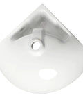 White 22 Inch Corner Wall Mounted Ceramic Porcelain Sink With Faucet Hole Durable Glossy Glaze For Small Bathrooms And Modern Quarters Ideal For Tight Spaces And Contemporary Baths, top view.