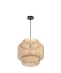 Bamboo Pendant Light Fixture For Kitchen Island With Handmade Weave Lampshade Natural Chandelier Hanging Ceiling Lighting 50cm