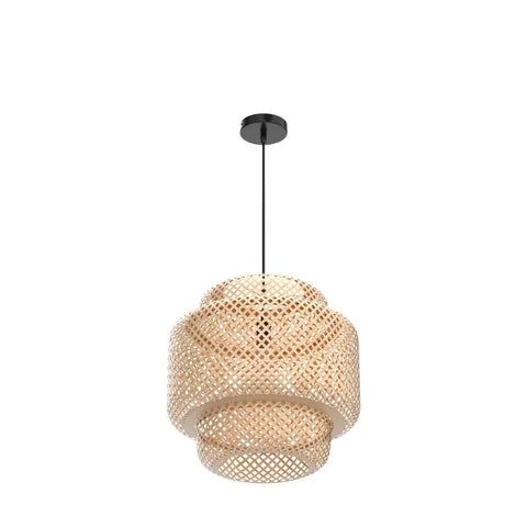 Bamboo Pendant Light Fixture For Kitchen Island With Handmade Weave Lampshade Natural Chandelier Hanging Ceiling Lighting 50cm