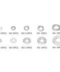 Lock Washers Assortment Kit With 5 Sizes M1.6 M2 M2.5 M3 M4 For Screws And Bolts, Anti Loosening, Leak Prevention, Surface Protection, Beefed Up Clamp Distribution, Heavy Duty Metal Washer Set For Tools And Hardware, labeled metal washers