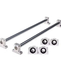 Rock Solid 12mm High Precision Linear Guide Rail Kit With Two Smooth Optical Axis Rods Plus Four SK12 Support Blocks And SCS12UU Bearing Units Perfect For Pro 3D Printers CNC Machines And Heavy Industrial Gear, steel rods and bearing blocks