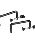 Level Up Your Woodshop With These Rock Solid Universal Fence Clamps Spanning Three Half To Four Half Inches Ideal For Router Stops Table Saw Guides And Flat Brackets Fast Grip Design Two Pack, matte black metal clamps.