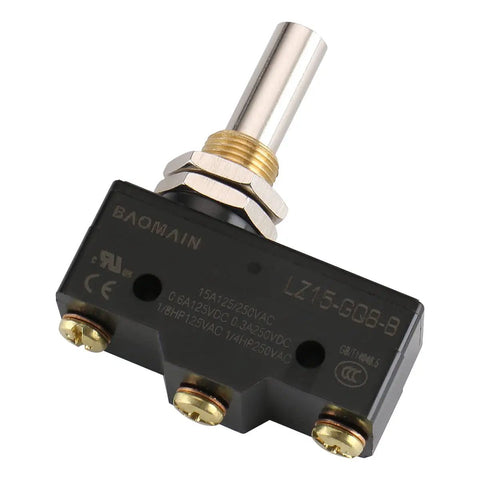 Micro Switch LZ15-GQ8-B 15A 250VAC SPDT Momentary Plunger Limit Switch Panel Mount with 1NO 1NC 3 Screw Terminals UL CE Certified
