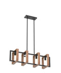 Rustic Black Metal And Wood Pendant Lights For Kitchen Island Four Light Farmhouse Dining Fixture Over Table E26 Hanging Light