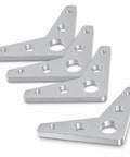 Rock Solid Steel Weld On Gusset Plates 4 Pack Of 3 Inch By 3 Inch Quarter Inch Thick Triangle Brackets with five holes.
