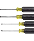 4 Piece Square Recess Screwdriver Set With Color Coded Handles Heat Treated Chrome Plated Shafts Cushioned Grip for Pros