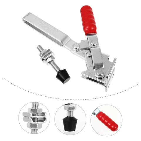 2 Pack Heavy Duty Iron Toggle Clamps With Rubber Tips Quick Release Welding Fixed Clamp For Woodworking Jig Fixtures And Workshop Use Rust Resistant Secure Holding Power Durable Clamp System