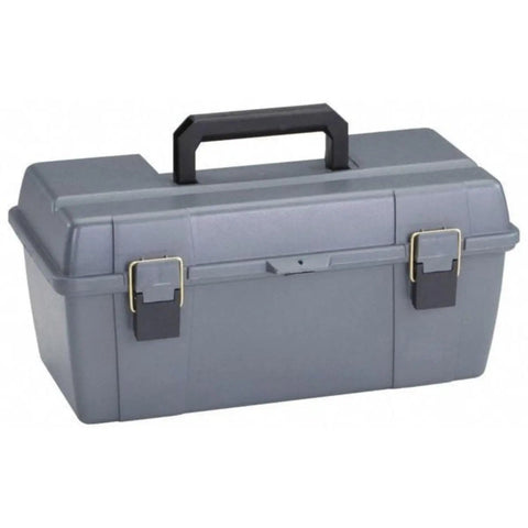 Portable Plastic Toolbox With Heavy Duty Carry Handle 20 Inch Wide 11 Inch Deep 9 Inch High Over Two Thousand Cubic Inches Of Storage