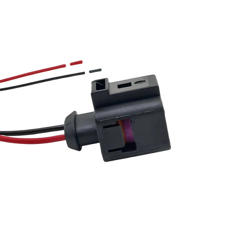Beefed Up Premium Coolant Level Sensor Connector Pigtail For VW And Audi Vehicles Fits Jetta Golf GTI Passat Tiguan Beetle EOS Atlas Arteon Taos Touareg CC Rabbit A3 A4 A5 A6 A7 A8 Q5 S4 S5 S6 TT Replacement 1K0973202A, 2-pin pigtail with 16 cm harness