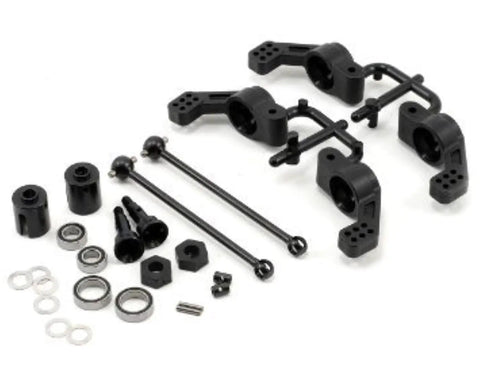 Rear M6 Drive Shafts And Hub Carrier Upgrade For Traxxas Slash 4x beefed up hardened steel driveshafts components and bearings