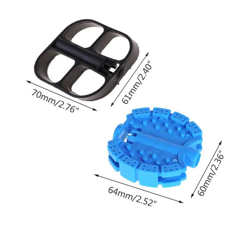 Kids Bicycle Pedals 1 Pair Non Slip Replacement For Kids Bikes And Trikes showing dimensions in black and blue