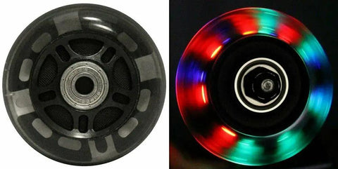 2 Pack Replacement Inline Skate Wheels 64mm 82A With Bearings For RipStik Rollerblade Luggage Style Inline Skates LED Upgrade