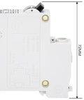 Heavy Duty AC DC Miniature Circuit Breakers 2 Pack Single Pole 10 Amp showing side view with clearly marked safety features.